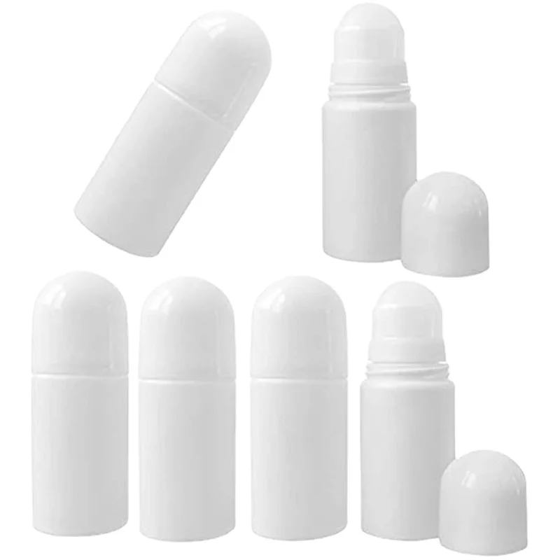 30ml 50ml 60ml Refillable Roll On Bottles Leak Proof DIY Deodorant Containers for Essential Oil Perfumes Balms 25pcs