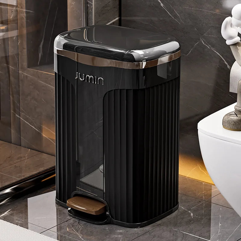 

Plastic Living Room Waste Bins Toilet Bathroom Bedroom Storage with Cover Waste Bins High-end Light Luxury Home Spazzatura JTW