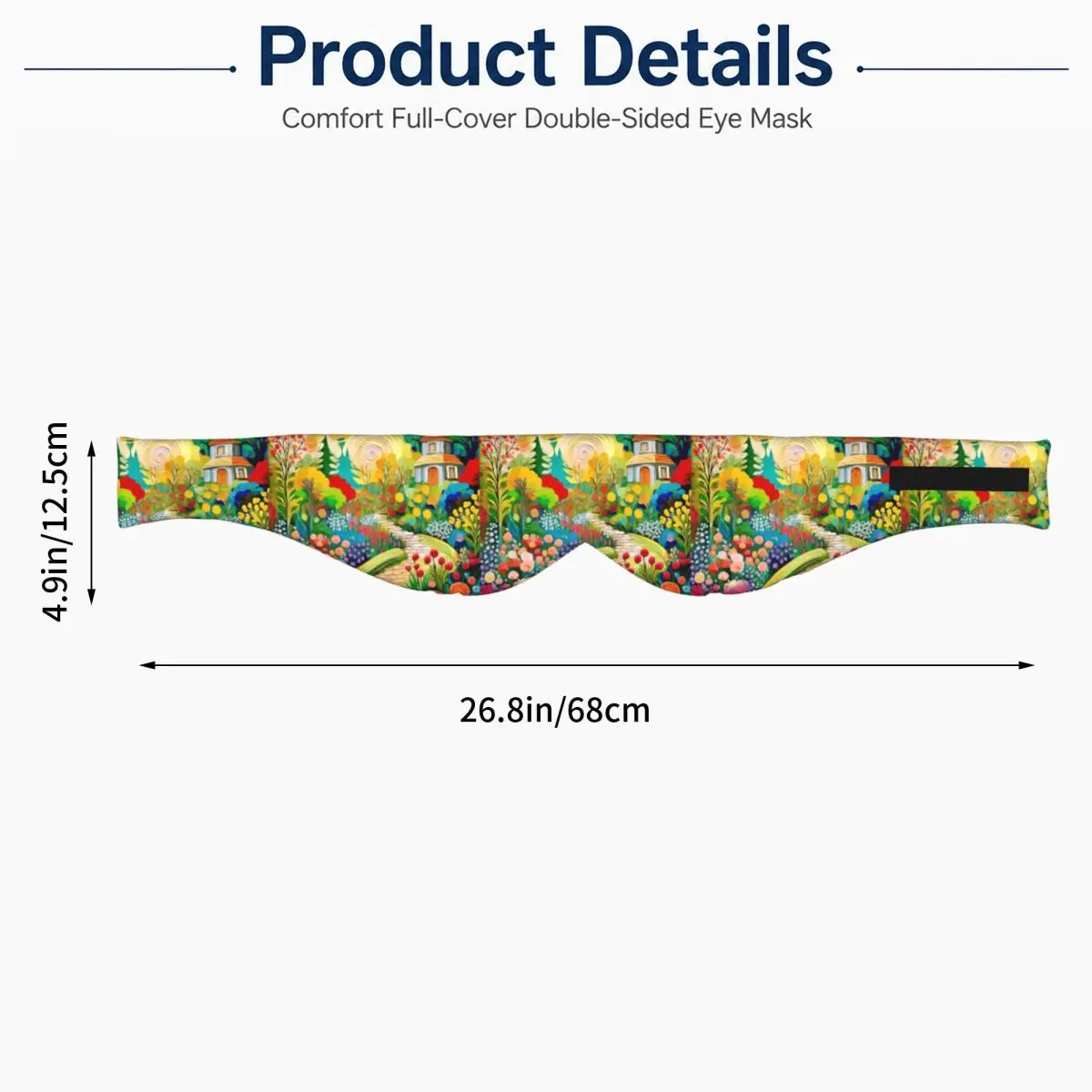 Gustav Klimt Flower Garden With Cottage sleep mask Light Blocking Portable Eye Cover for Girls Boys Office Nap Eyeshade eyepatch view 2