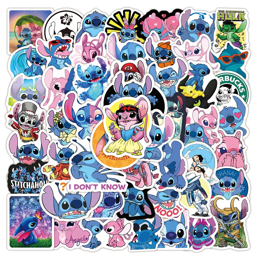 10/30/50/100PCS Cute Cartoon Lilo Stitch Stickers Decal DIY Skateboard Car Laptop Motorcycle Waterproof Kids Anime Sticker Toys