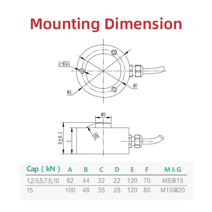 Stainless Steel Low Profile Compression Load Cell T110C Multi Capacity Weighing Sensor for Weighing Equipment