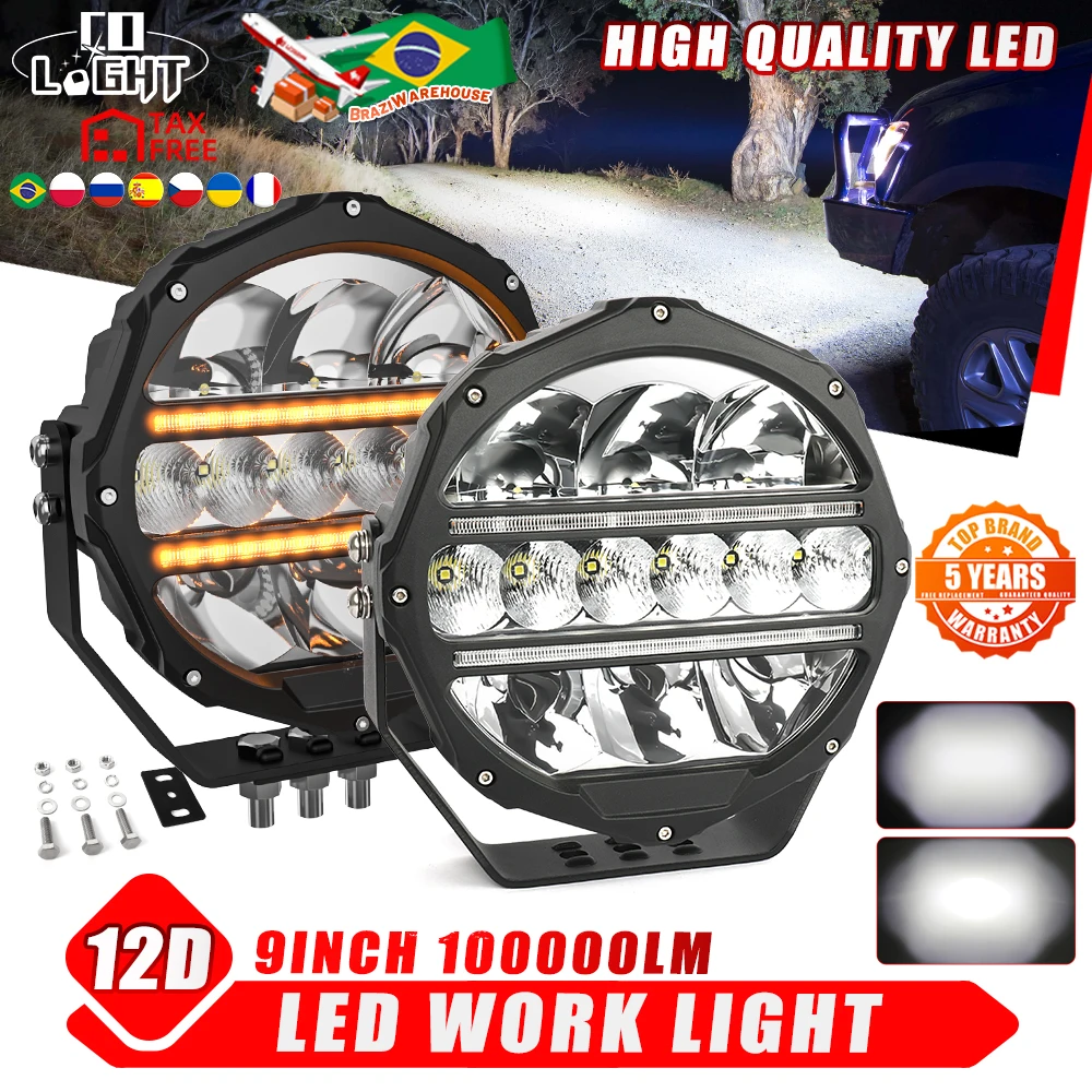 

CO LIGHT 9inch 480W LED Work Lights Bar Headlight Driving Offroad Lamp Spot Flood 4WD 4x4 Truck Trailer SUV Boat ATV Car 10-30V