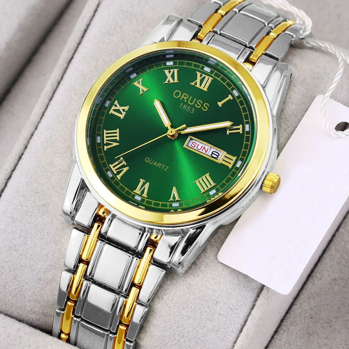 ORUSS Top Brand Luxury Fashion Stainless Steel Watches Men's Waterproof Luminous Sunday Sports Business Watch Men's Quartz Watch