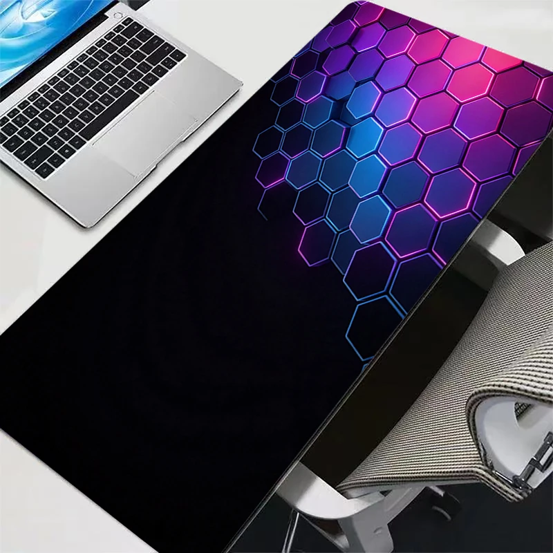 Anime Technology Hexagon Rug Computer Mouse Pad Gamer Mouse Pads Large Gaming Mousepad XXL Desk Mause Pad Keyboard Mouse Carpet