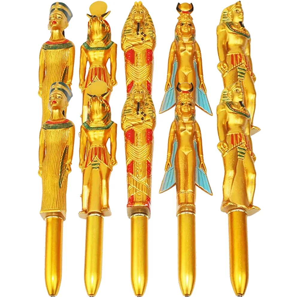 

10Pcs Smooth Writing Ballpoint Pens Egyptian Pharaoh Pattern Ideal for School Office Supplies Ballpoint Pens Pen for Writing