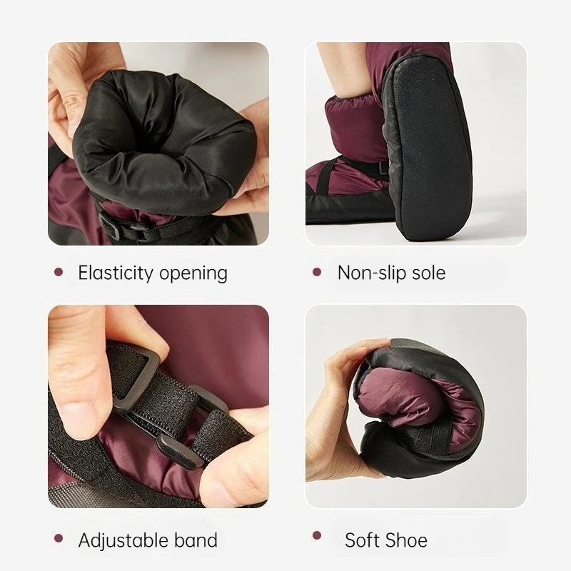 New Strappy Cotton Shoes Thickened Fleece Dance Warm Shoes Ballet Practice Warm Boots Cotton Shape Body Practice Shoes