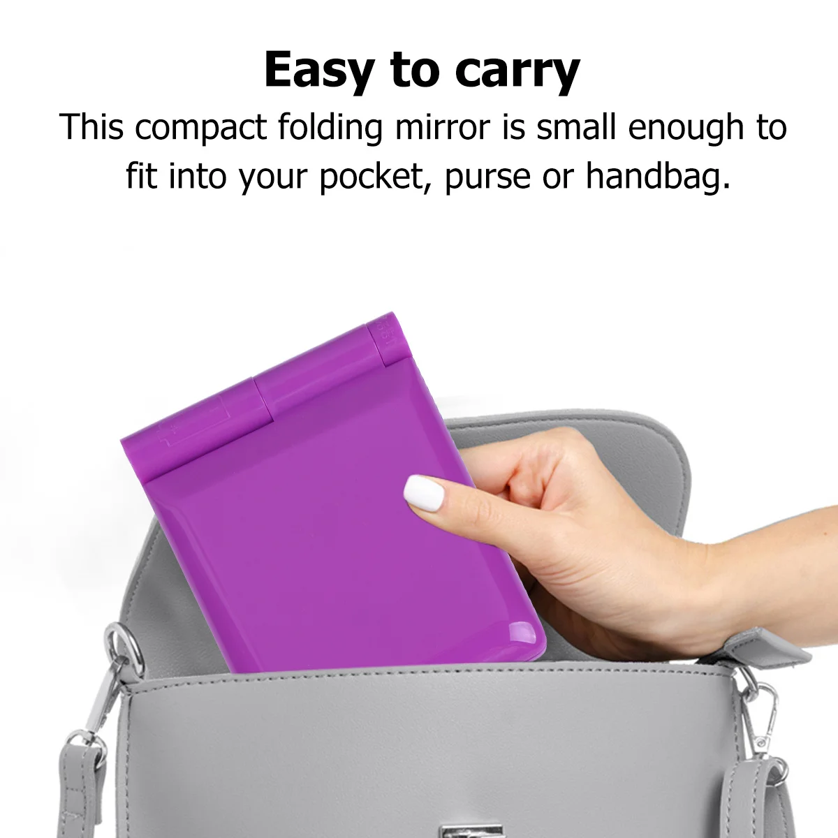 컴팩트 LED 메이크업 거울 접이식 휴대용 고화질 세련된 광택 실용적인 절묘한 디자인 여행용 지갑 핸드백