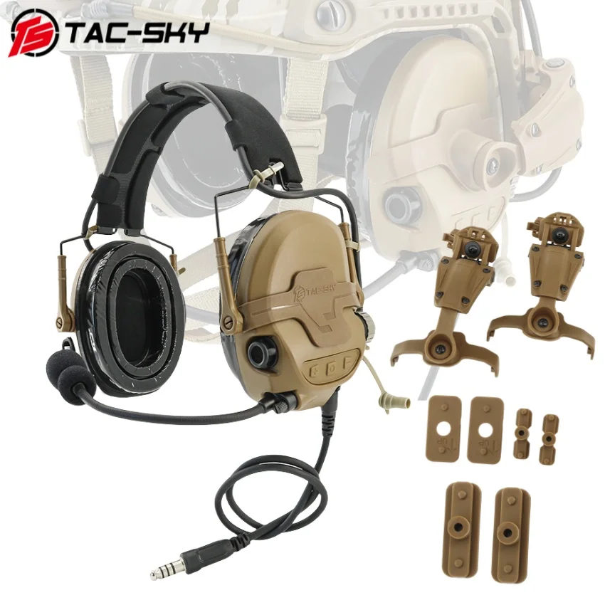 TAC-SKY Electronic Digital Chip Shooting Noise Reduction Earmuffs TAC700 Tactical Headset Military Walkie-talkie Hunting Headpho