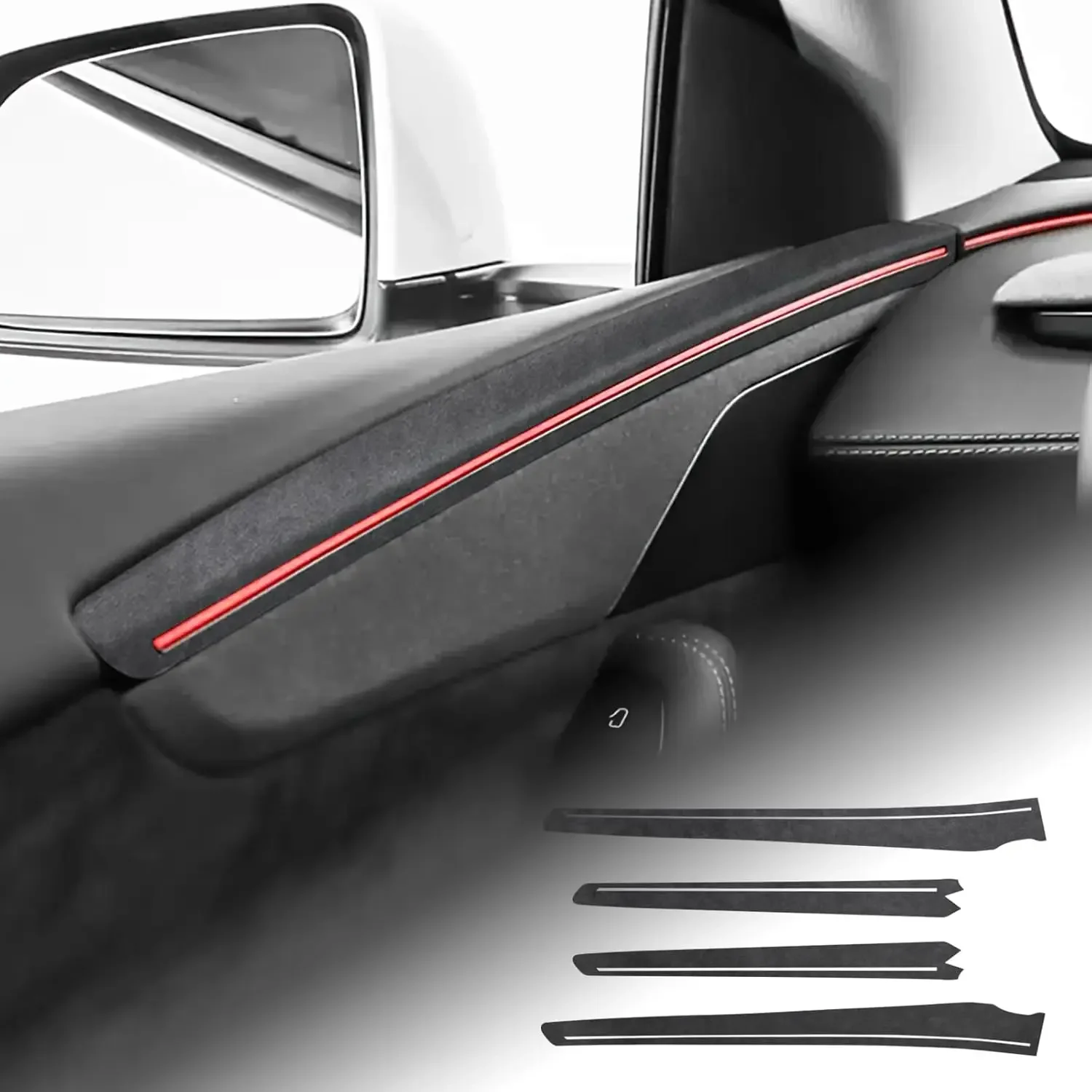 

Для Tesla Model Y Juniper 2025 UP: Защитные накладки на кромки дверей из замши, 4 шт., черные, самоклеящиеся, автомобильные аксессуары