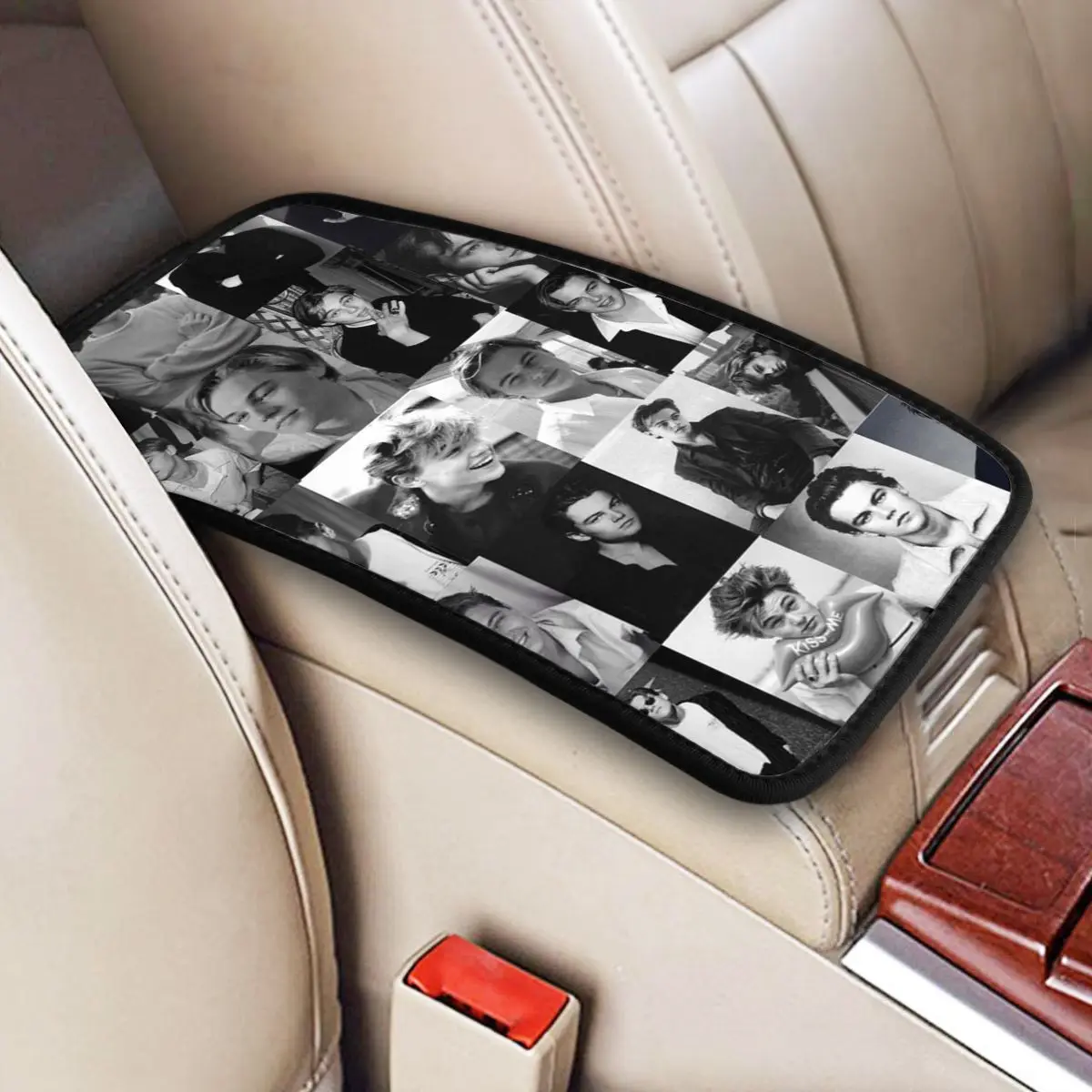 Leonardo Dicaprio Center Console Cover Pad for Cars Auto Styling Interior Accessories Waterproof Armrest Cover Mat Four Seasons