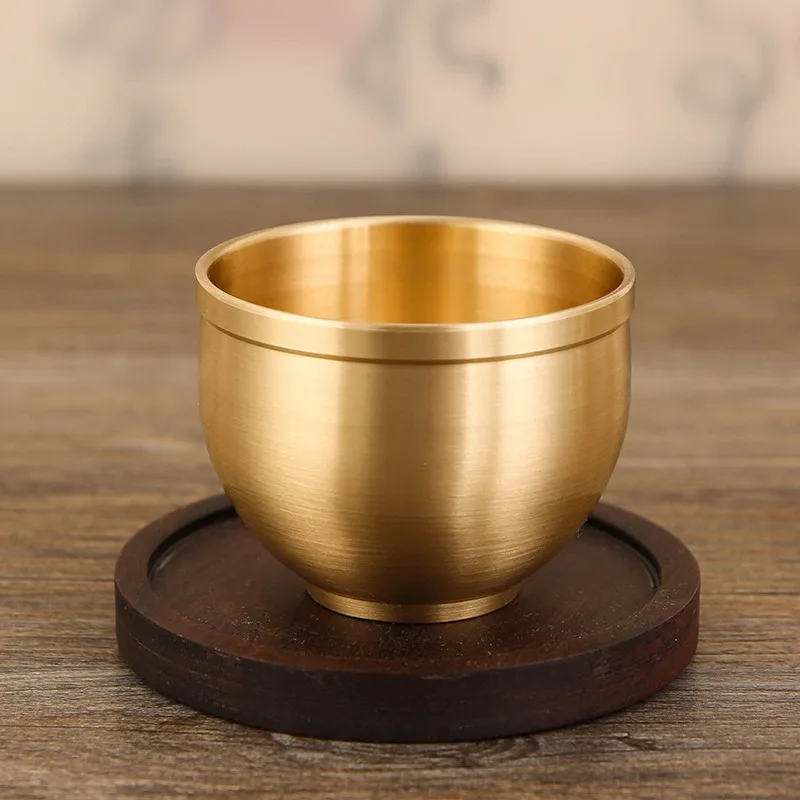 1 Pc Water Cups High-color Value of Pure Copper Small Wine Cups All Brass Traditional High-end Household Tea Cups Water Cups