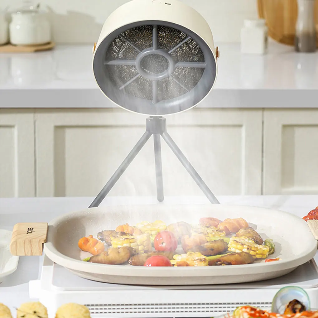 Desktop Range Hood with Filtration Kitchen Fan Portable Smoke Extractor with 3 Speeds for Outside Camping and Household