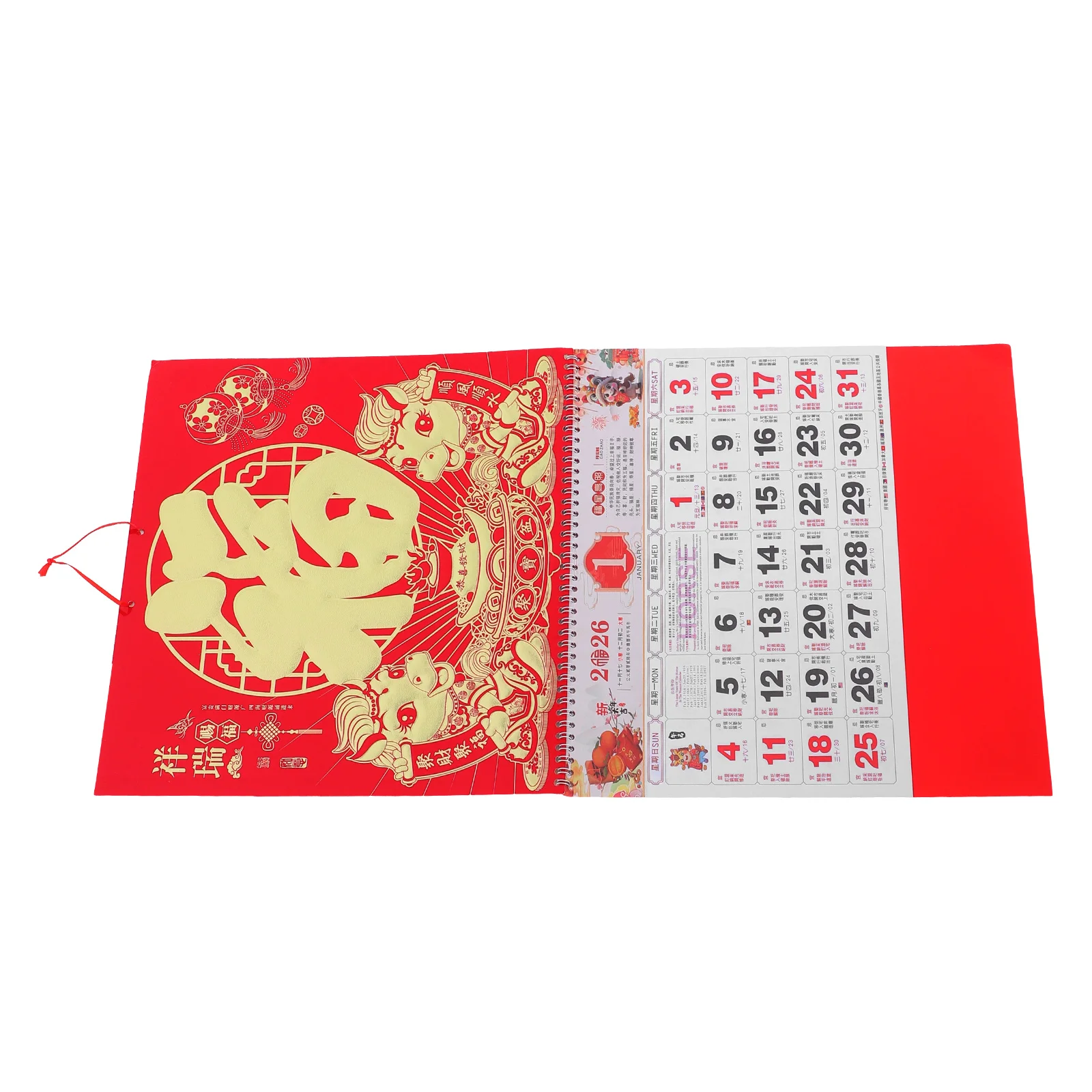 

2026 Horse Sturdy Paper Chinese New Decoration For Home Office Restaurant Lunar Calendar With Daily Tips Year Of Horse Monthly