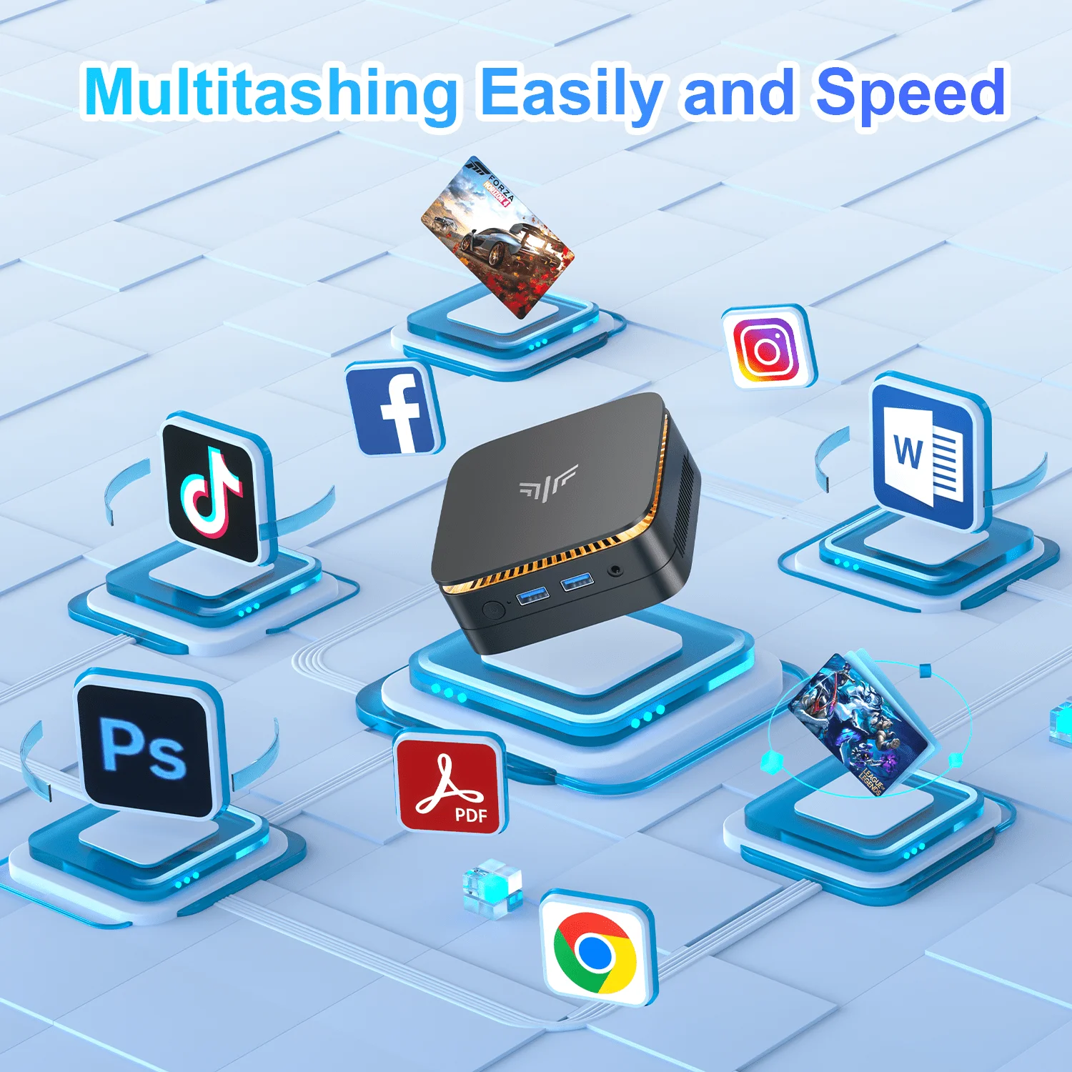 KAMRUI Mini PC Intel Alder Lake N95 8GB DDR4 256GB M.2 SSD Win11Pro Business Office Mini PC HDMI 2,0 4K pantalla WiFi5 BT4.2 hogar