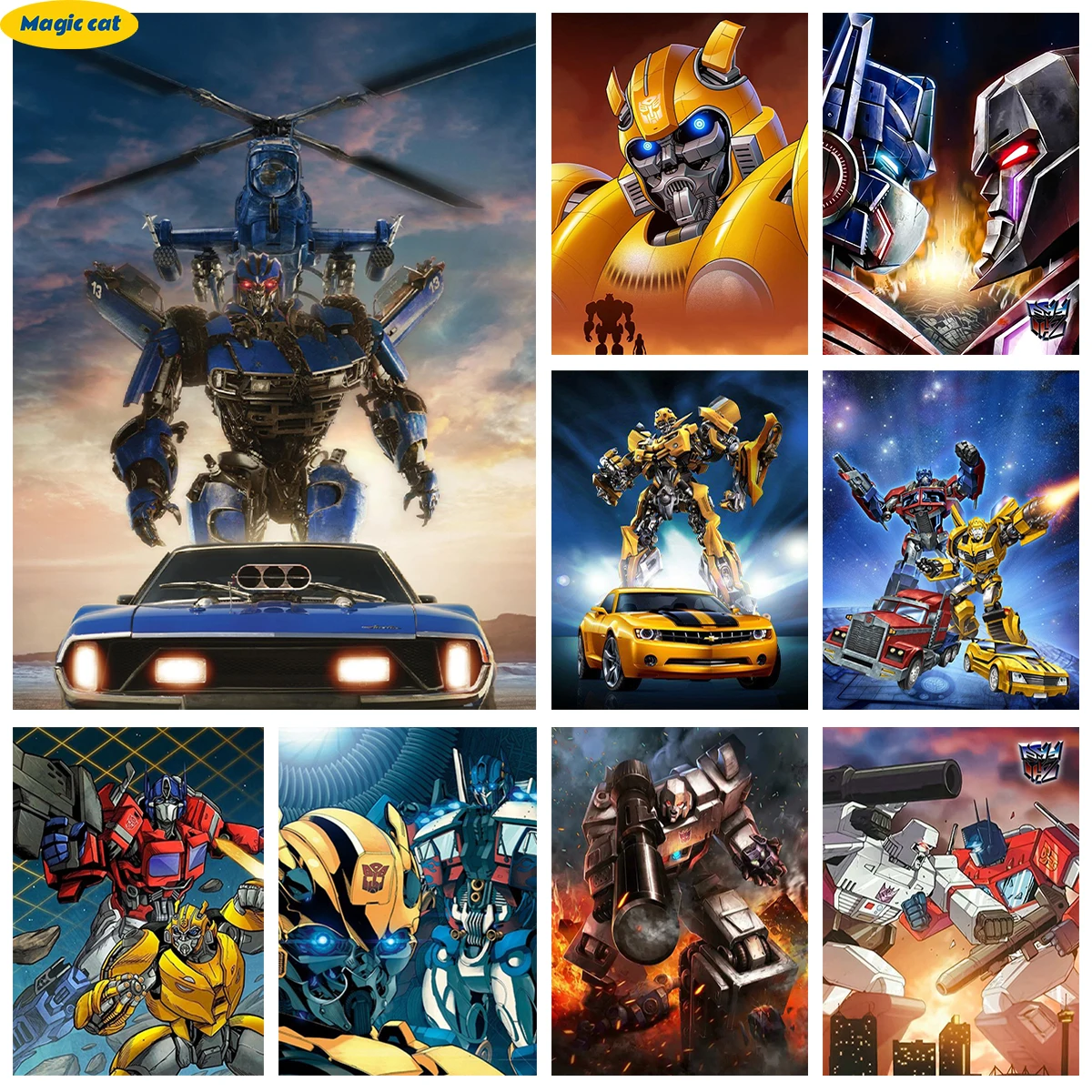 

Transformers 5D Diamond Painting Autobot Comics Pattern Handmade Diamond Embroidery Mosaic Cross Stitch Home Decor Children Gift