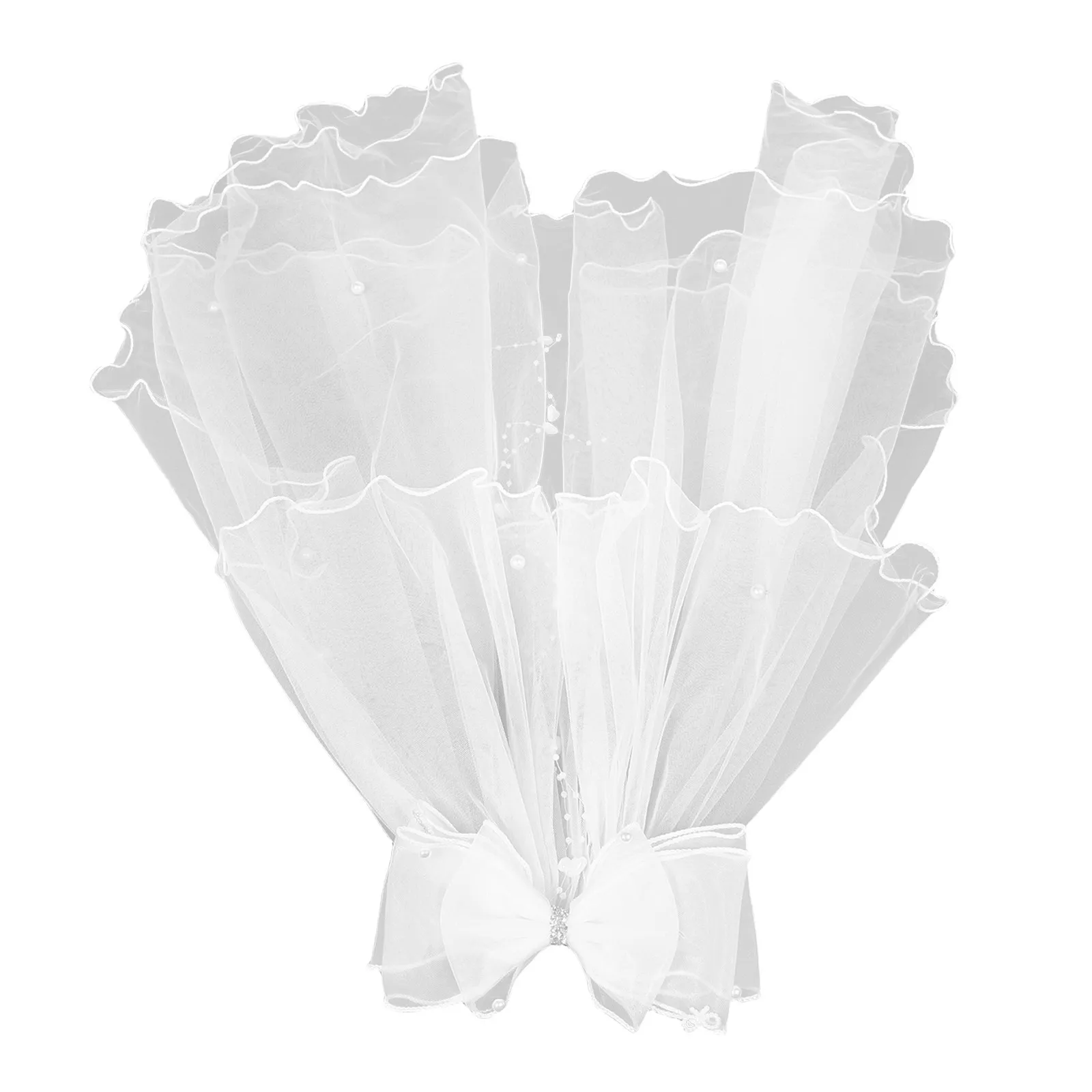 

Вуаль для девочек на первое причастие, белая, с бантом, мягкая, легкая, с заколкой для волос, для детей, для религиозных церемоний, головной убор для Святого Причастия