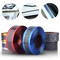 Car Carbon Fiber Anti Scratch Stickers 1M Door Sill Protector Rubber Strip Car Threshold Protection Bumper Film Sticker Styling