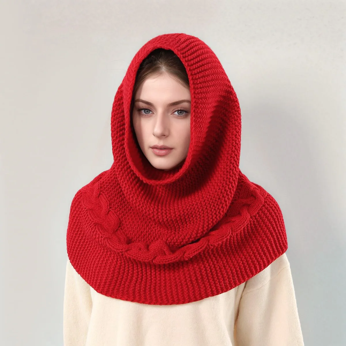 

Новые шапки-шарфы с высоким воротником для женщин и девочек-студентов, осень-зима, однотонные вязаные шейные платки, мягкие теплые шали с запахом на шею