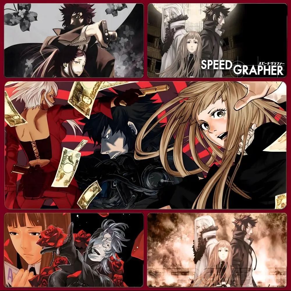 Dark Action Anime S-Speed Grapher Mouse Pad Large Gaming Mousepad with Stitched Edges Thickened Desk Mat PC