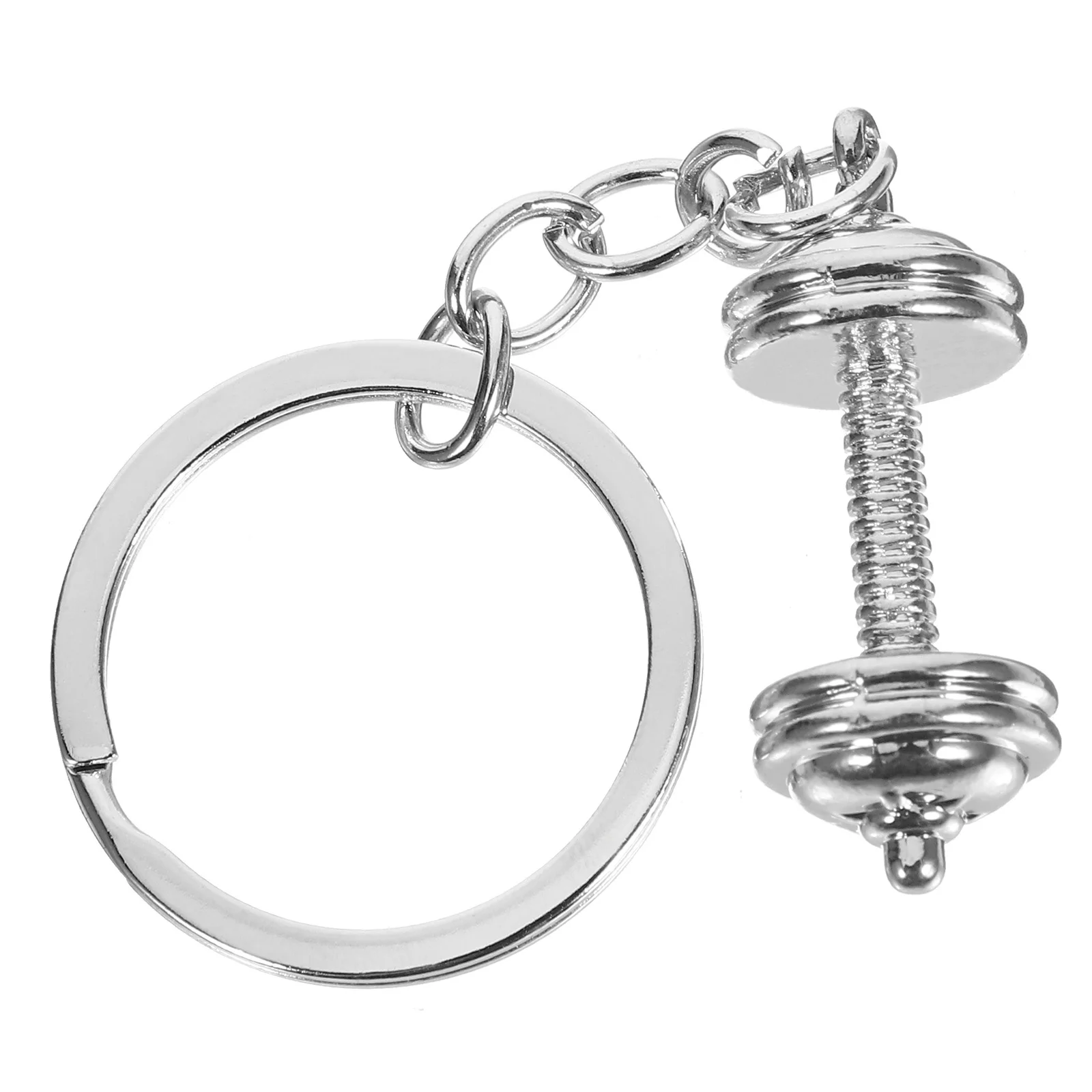 

Dumbbell Keychain Bag Decoration Pendant Ring Fitness Gym Charm Zinc Alloy Chains Accessory