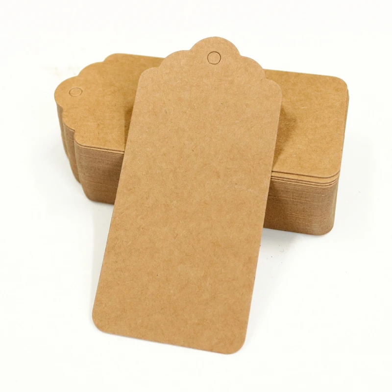 100pcs Blank Kraft Paper Tags Vintage Gift Tags for Wedding Birthday Party Decoration DIY Sewing Garment Tags Price Label