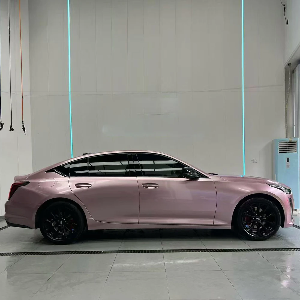 Car Wrap Vinyl Chrome Pink UV Resistant Fade Resistant Automotive Color Change Film