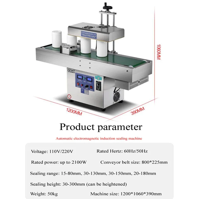 PBOBP Electromagnetic Induction Aluminum Foil Bottle Sealing Machine Fully Automatic Continuous Medicine Bottle Plastic Bott