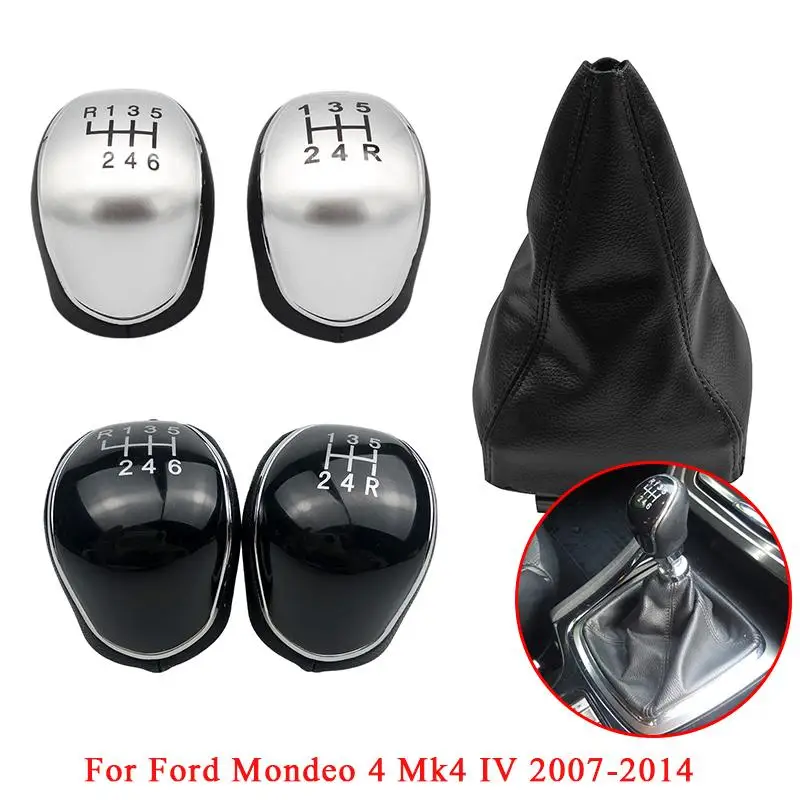 Car Hand Speed Ball Gear Shift Knob Gaiter Boot Cover Collar For Ford Mondeo 4 Mk4 IV 2007 2008 2009 2010 2011 2012 2013 2014