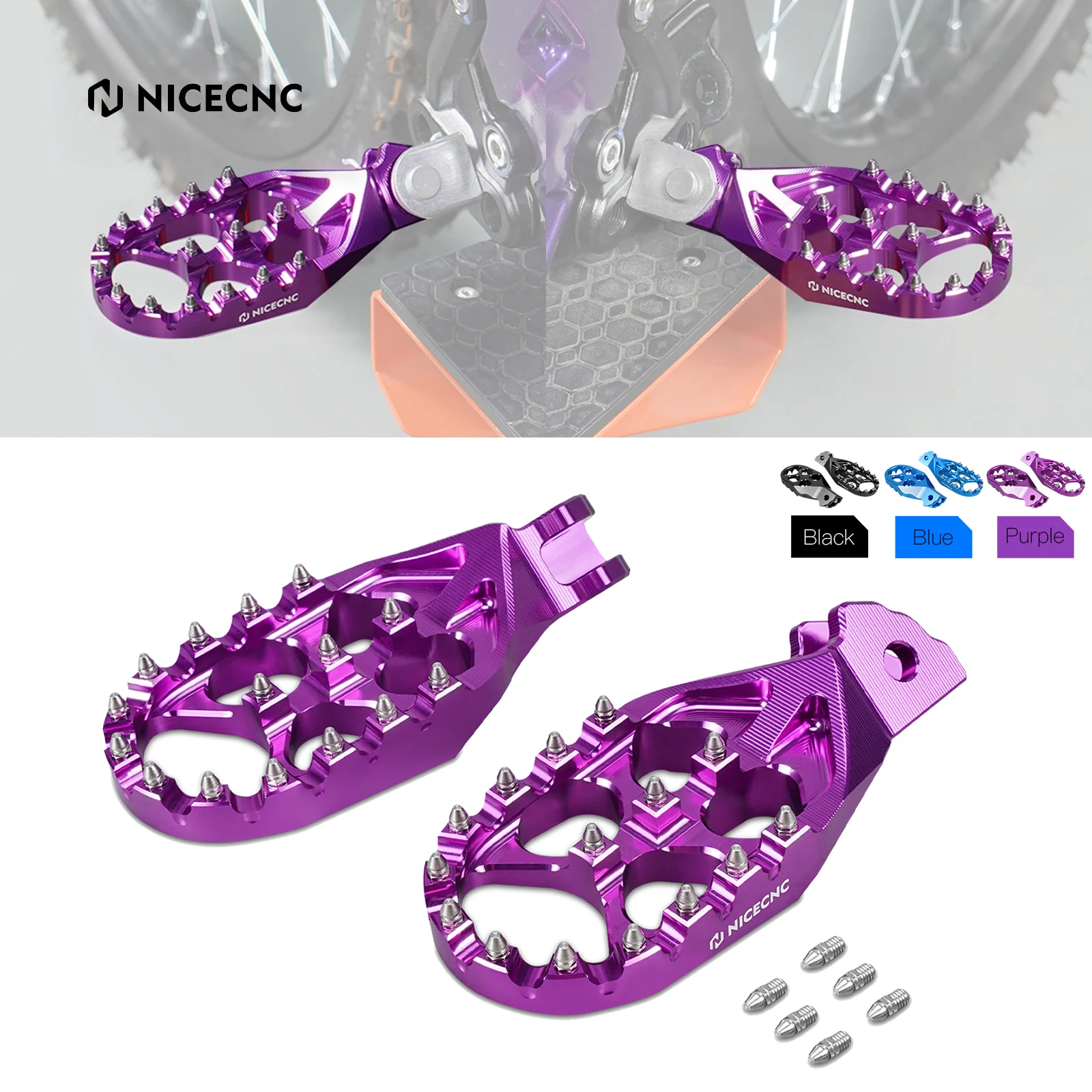 

NICECNC For Surron Light Bee X For Sur-ron Light Bee S L1E For Segway X160 X260 Enlarged Foot Pegs Footrest Pedals Electric Bike