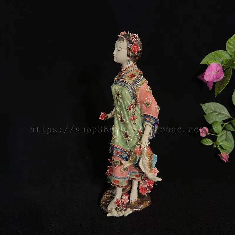 Shiwan doll home jewelry ancient ladies ceramic ornaments living room TV cabinet decoration cabinet decoration classical