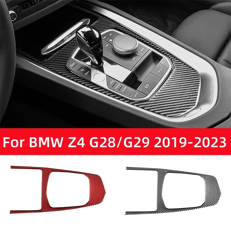 For BMW Z4 Series G28 G29 2019-2023 Carbon Fiber Accessories Interior Car Central Control Gear Shift Panel Frame Trim Cover