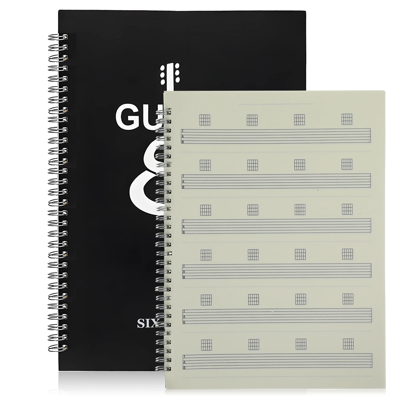

Six Score Book Guitar Tab Notebook PP Cover Double Offset Paper Portable Blank Sheet Music Book for Songwriting