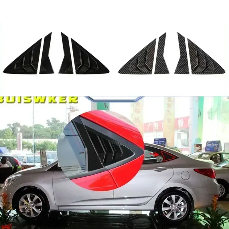 For Hyundai Verna 2010--2016 Car Rear Window Louver Shutter Cover Side Vent Trim Sticker Scoop Exterior Accessories