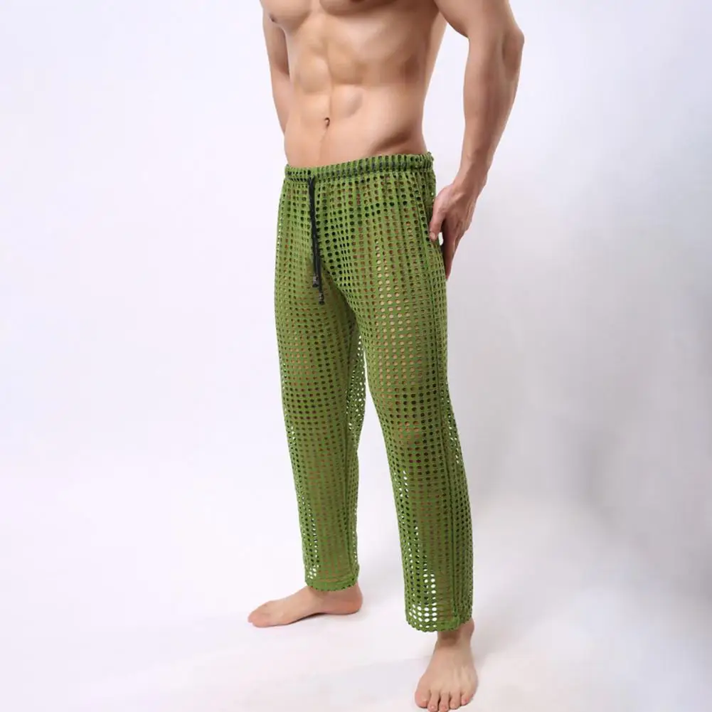 Pantaloni in vita con coulisse pantaloni da uomo traspiranti pantaloni sportivi da uomo scavati traspiranti con elastico in vita per l'allenamento in palestra