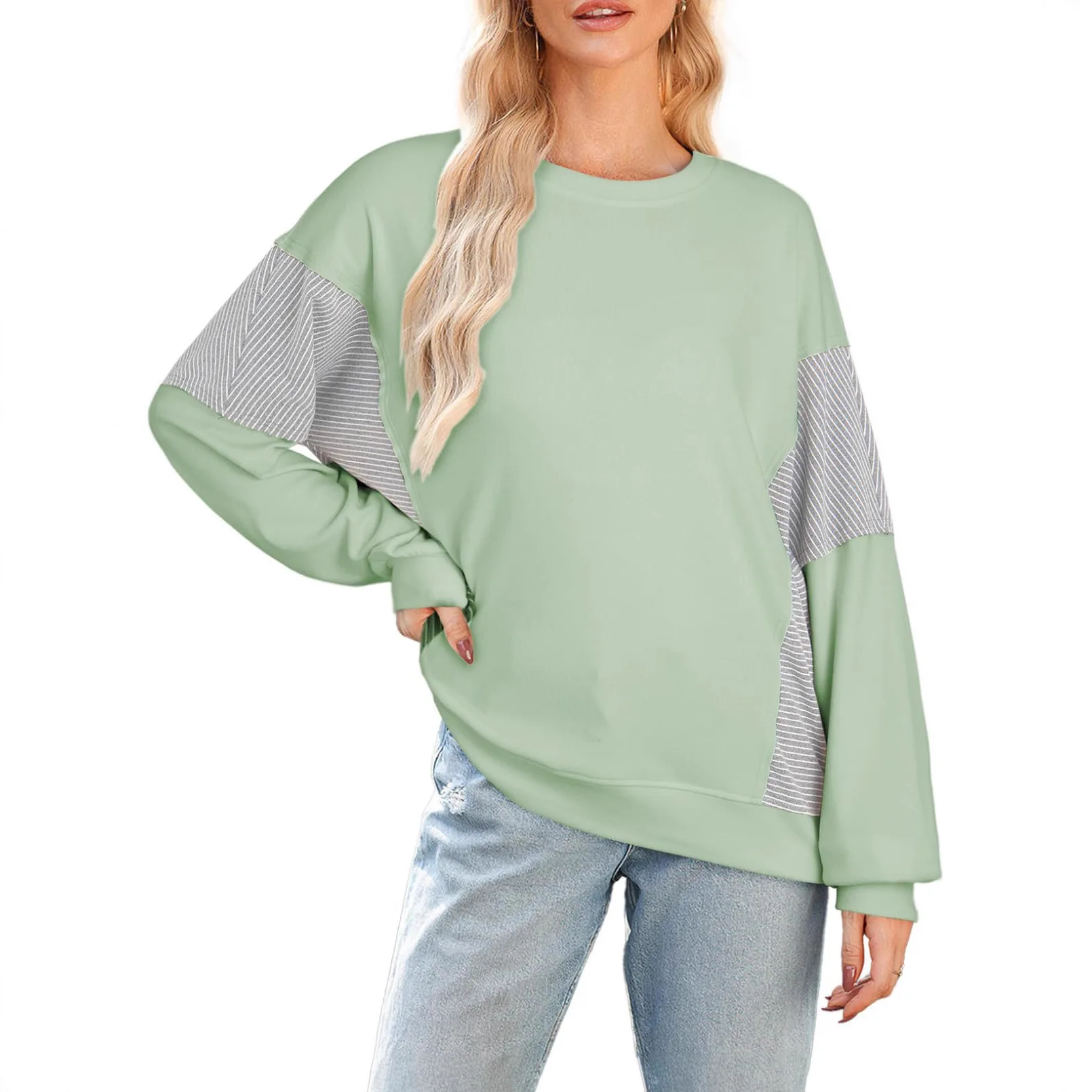 التنقل تنوعا السترة المرأة الخريف الشتاء تقسم طويلة الأكمام البلوز