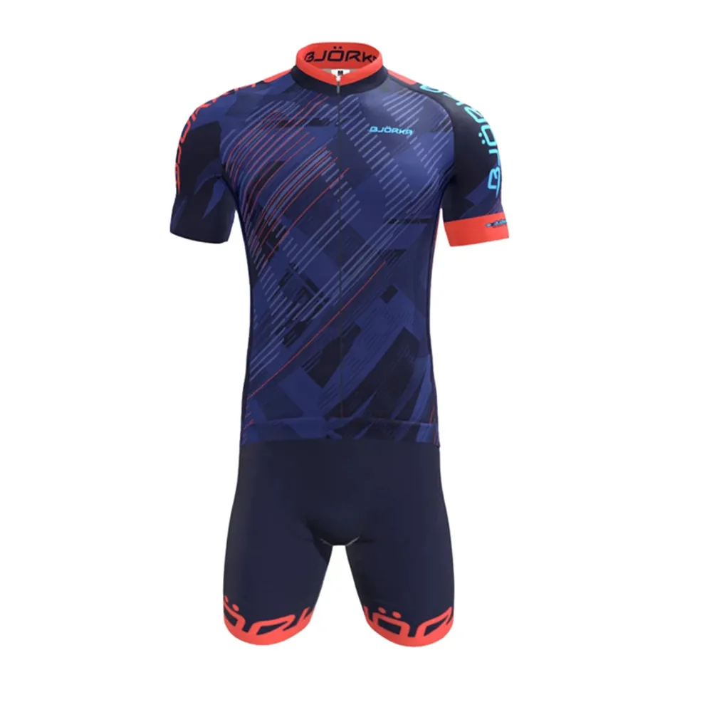 Bjorka-Camiseta De manga corta De ciclismo para hombre, pantalones cortos con almohadilla De Gel, Culotes De cojín, traje De bicicleta De equipo profesional, Verano