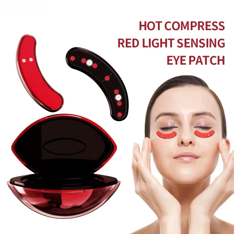 Led Red Light Eye Care Therapy Ems Massager Patch For Treatment Under Eye Relieve Fatigue Reduce Dark Circles Lines Swelling