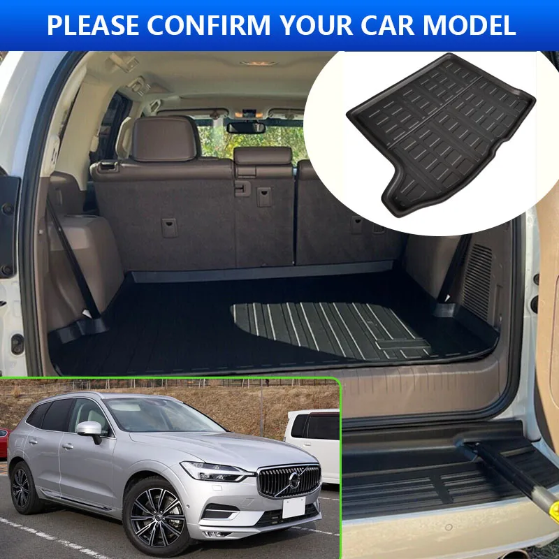 For Volvo XC60 2018~2023 2019 2020 2021 Car Rear Trunk Protector Pads Auto Waterproof Liner Anti-Fouling Floot Mats Accessories