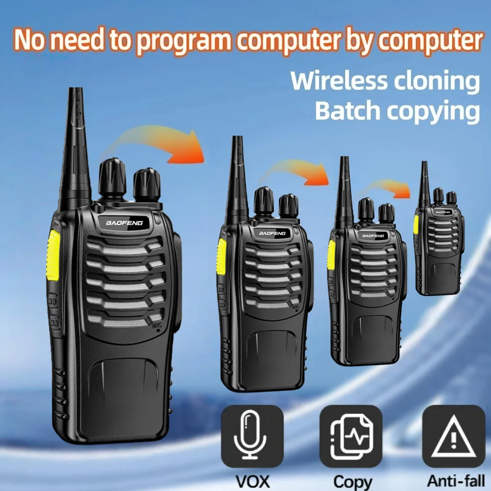 2PCS Baofeng BF-888HD Walkie Talkie - UHF 400-470MHz, 16 Channels, Long Range & High Durability, Dual Digital-Analog