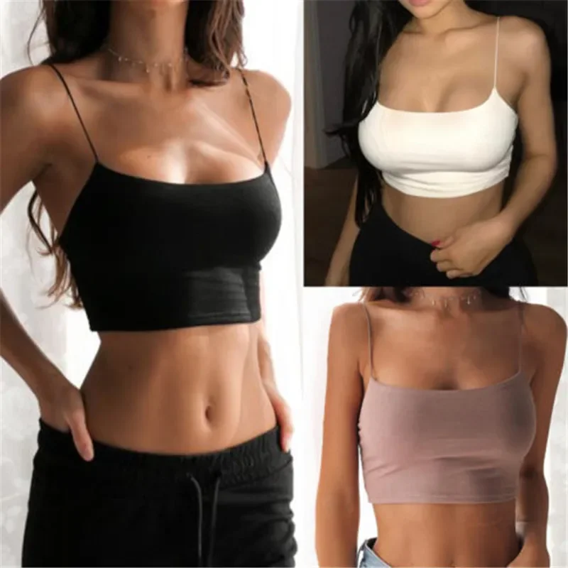 2024 New Fashion Women Sexy Crop Tops Solid Summer Camis Women Casual Tank Tops Vest Sleeveless Crop Tops blusas