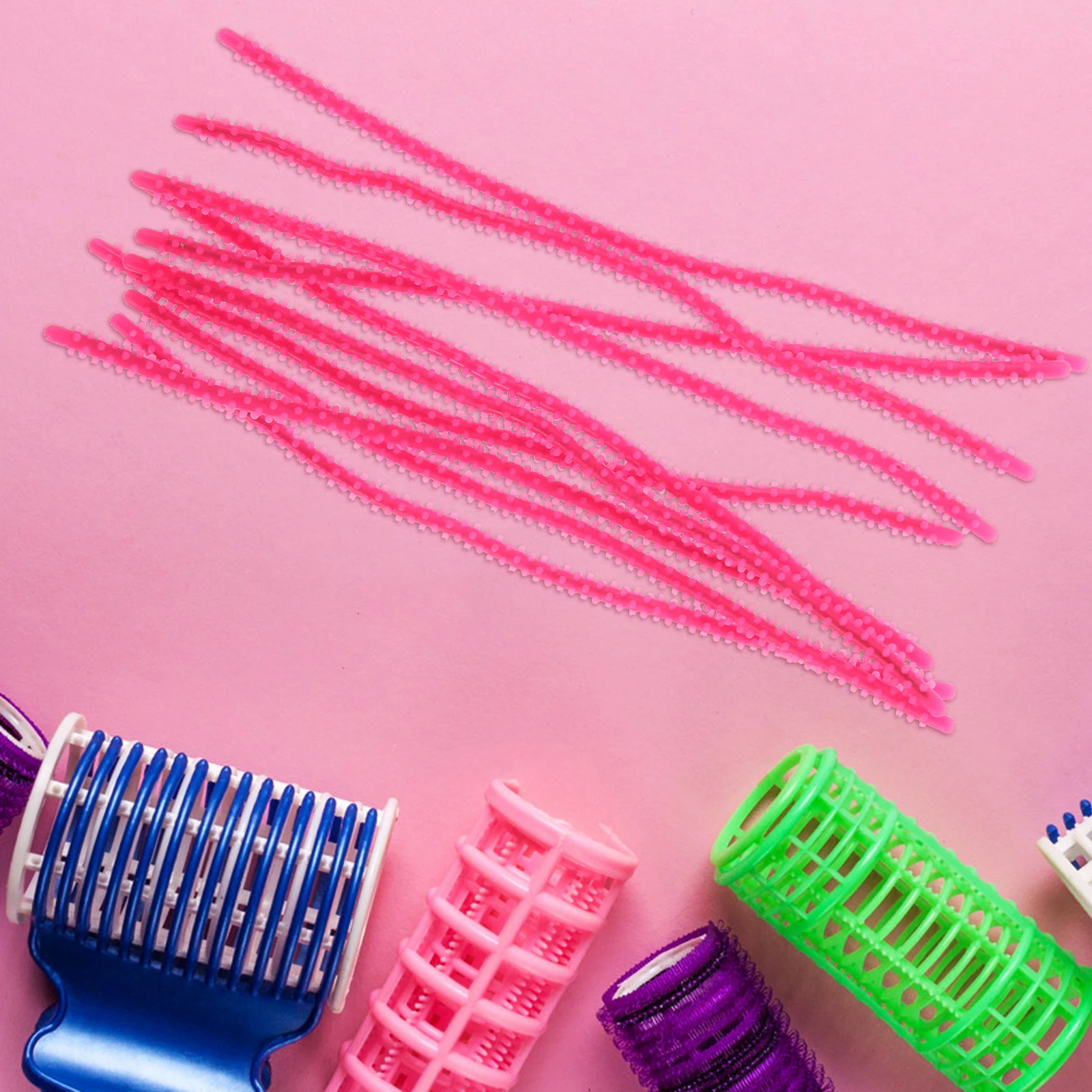 

10 Pcs Silicone Hair Rollers 0 6cm Rose Pink Spiral Perm Rods for Short Long Hair Styling Tools Curlers Salon Family Use