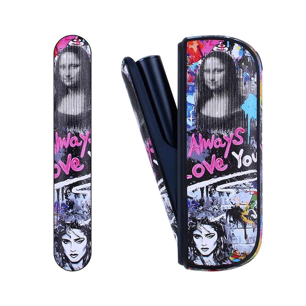 Capa protetora de couro PU para ILUMA, portátil e resistente a choques, acessório protetor para cigarro eletrônico com padrão de pintura artística.