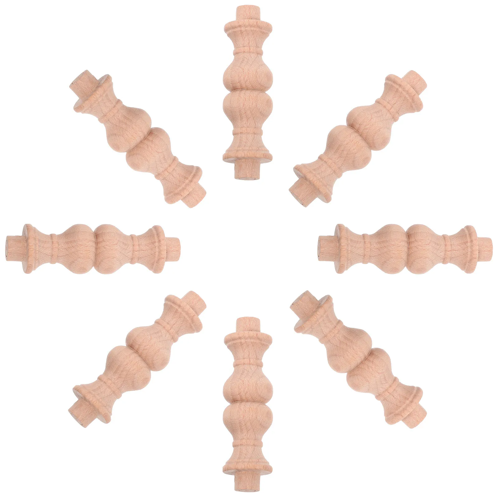 10 Piezas de Balaustres de Madera Hechos a Mano de 63 mm, Sin Acabado, Decorativos, para Reparación de Muebles, Escaleras del Hogar