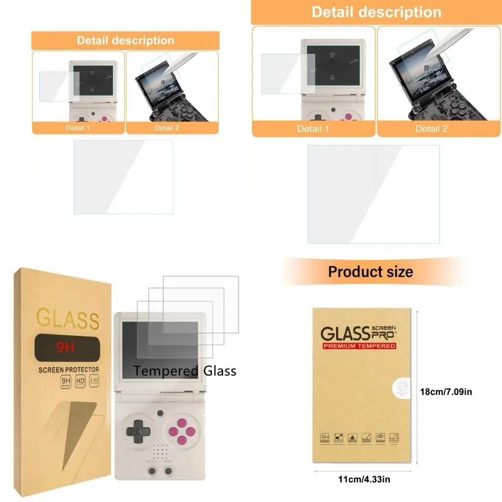 

652F Tempered Film Scratch Proof Console Screen Protector Cover Antifingerprint Oil Resistant for RG35XXSP