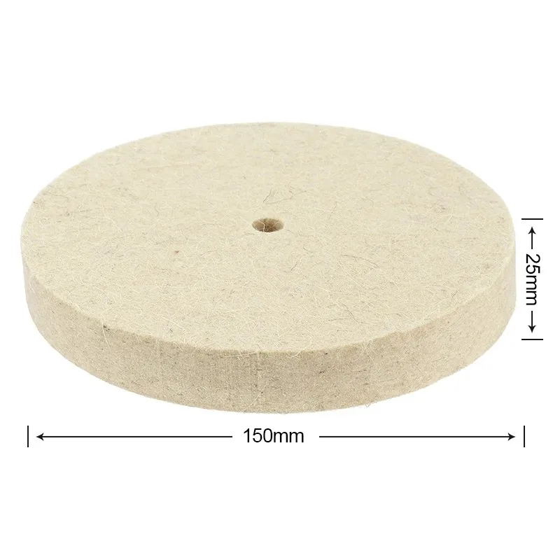 1pc  6inch 150mm Wool Felt Polishing Buffing Wheel Gold Silver Jewelry Mirror Polishing For Buffer Polishers Grinder