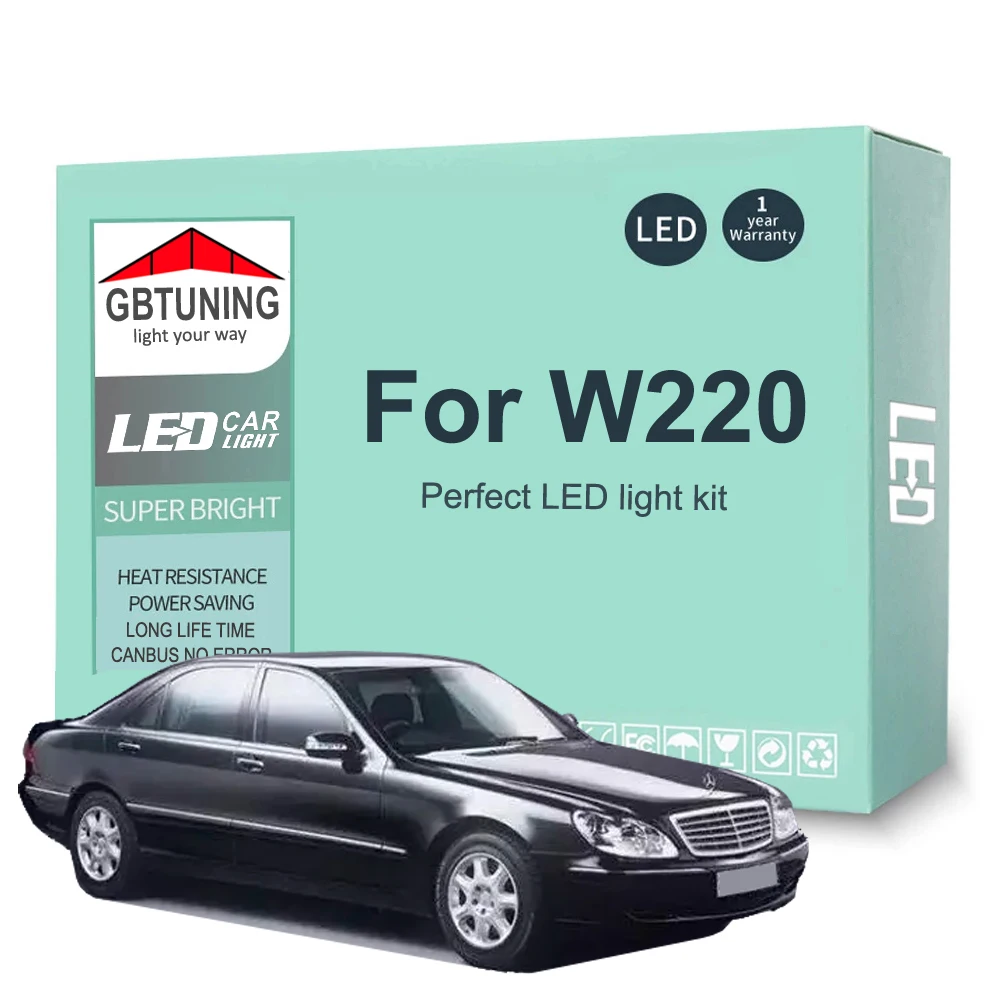 23-częściowy zestaw żarówek wewnętrznych LED do Mercedes Benz S Class W220 1999-2005 Canbus Dome Trunk Indoor Signal Lamp Car Accessories