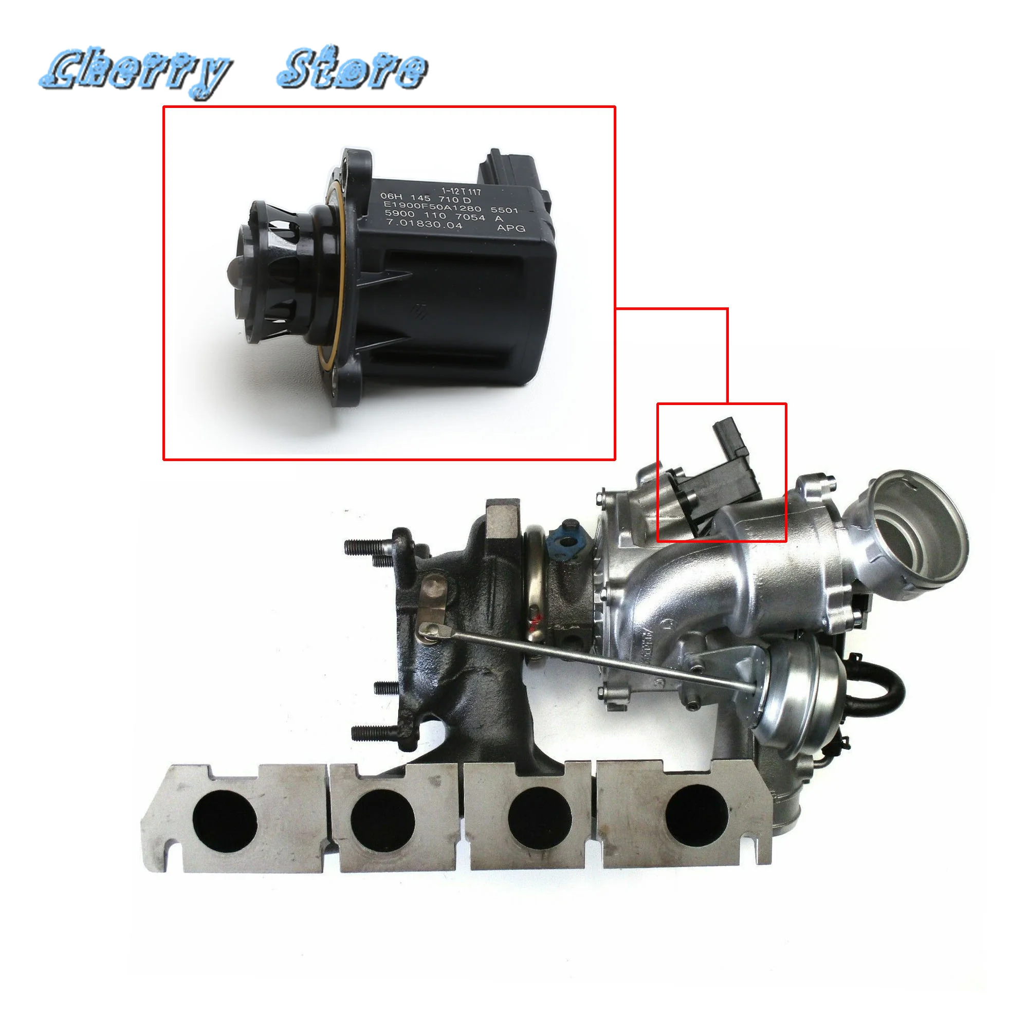 

06H 145 710 D Turbocharger Cut-Off Bypass Solenoid Valve For VW Jetta Golf Eos Passat Audi A4 A5 A6 Q5 TT 2.0TFSI 06H145710D