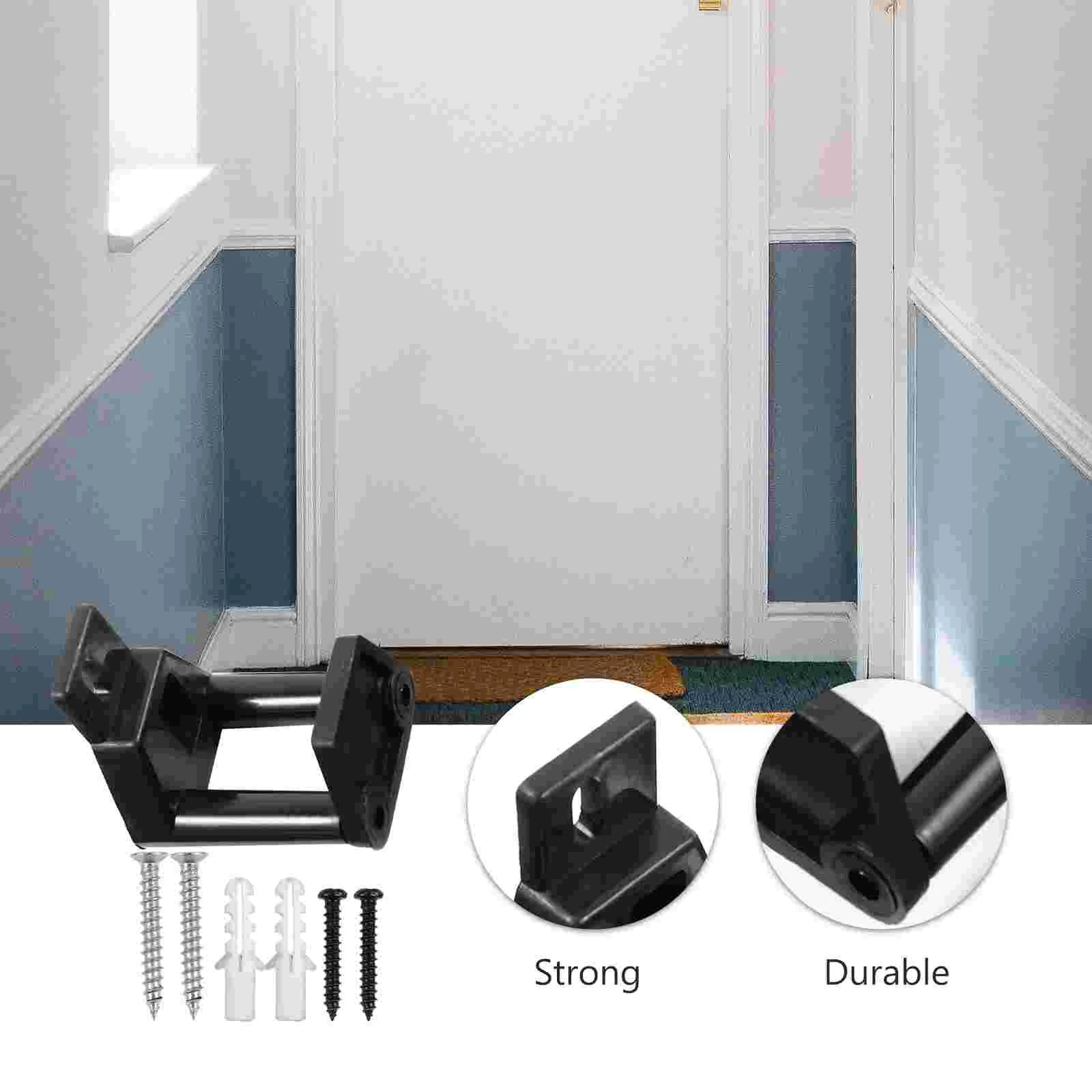 2 Pcs Sliding Closet Stopper Cabinet Door Stoppers American Style Bypass Black