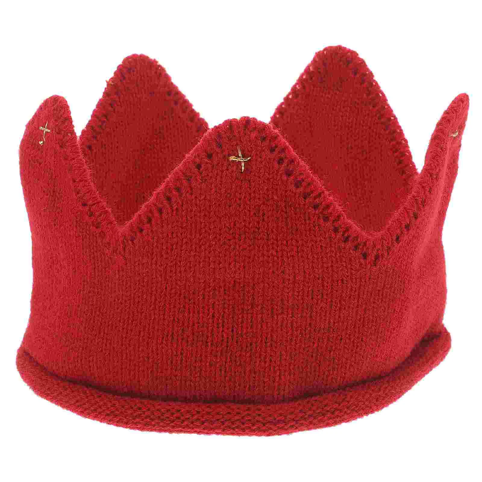 Gorro tejido de invierno cálido para bebés y niñas, diadema tejida con corona, sombrero con corona para bebé, gorro tejido con corona para bebé