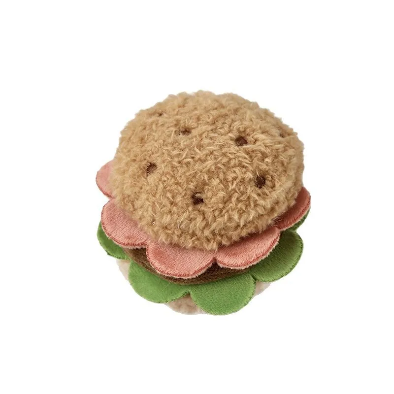 Cute Food Shaped Plush keychain Fluffy Cake Burger Sandwich  Fashion Accessories for Girls Women Kids Gift Daily Use view 3